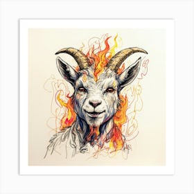 Goat On Fire 59 Art Print