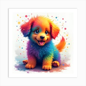 Rainbow Puppy Art Print