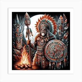 Indian Warrior Art Print