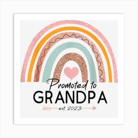 Promoted To Grandpa Est 2023 Women Rainbow First Time Art Print