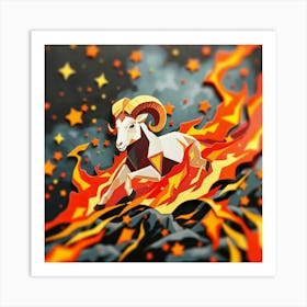 Fire Ram Art Print