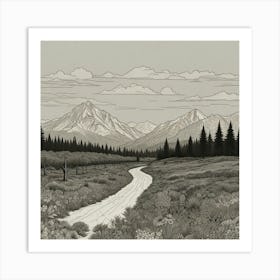 Road To The Mountains Art Print