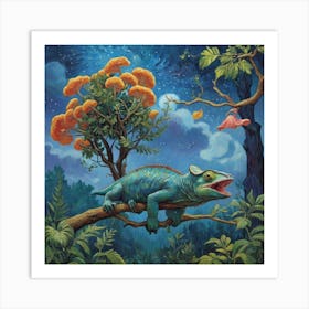 Master of Disguise: Chameleon in the Wild Art Print