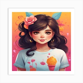 Ice Cream Girl Art Print