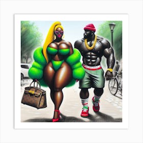 Afro-American Couple Art Print