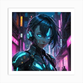 Cyber Girl Art Print