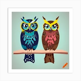 Cute Owls Art Print