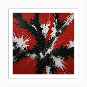 Abstract Black And Red Painting Art Print