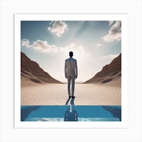 Man Standing In The Desert 14 Art Print