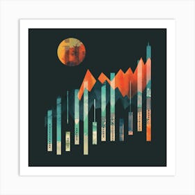 A Stock Market Graph Minimal Illustration 1718663826 2 Art Print