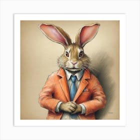 Rabbit In Suit 3 Art Print