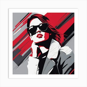 Girl In Sunglasses Art Print