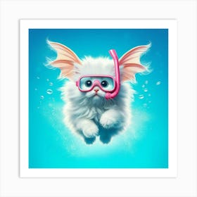 Scuba Diving Cat 1 Art Print