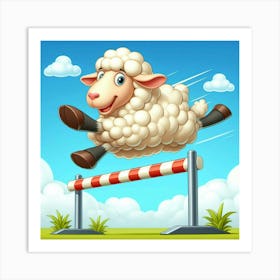 A Sheep That Can Jump Over the Moon: The Incredible Journey of a Barnyard Daredevil Art Print