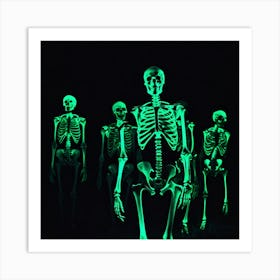 Glow In The Dark Skeletons Art Print