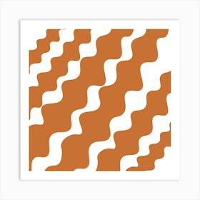 Brown Wavy Pattern Art Print