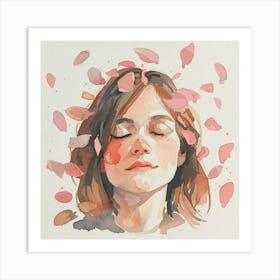 Watercolor Of A Woman Art Print