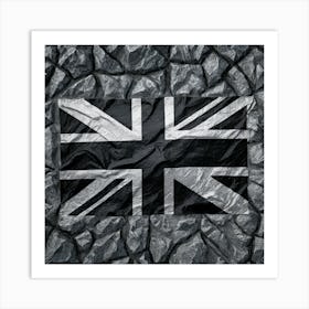 British Flag On Rock Art Print