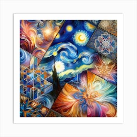 Van Gogh Islamic Tile 1 Art Print