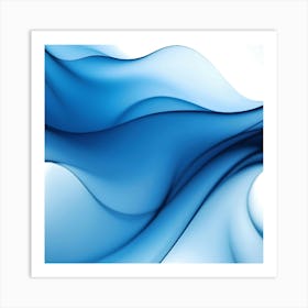 Abstract Blue Wave 4 Art Print