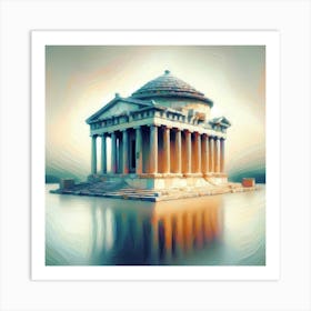 Effect Brush Painting Mausoleum At Halicarnassus 1 Art Print