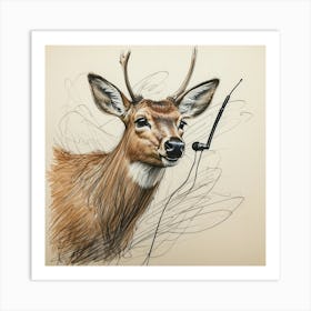 Deer Drawing 48 Art Print