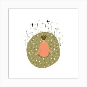 Meditating Woman Art Print