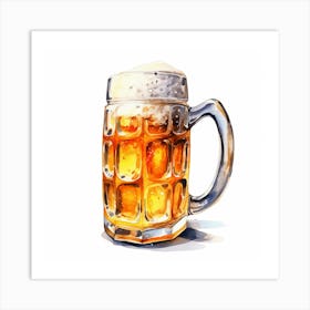 Watercolor Beer Mug Art Print