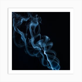 Smoke On Black Background Art Print