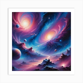 Galaxy Painting Paintings Art Print Art Print