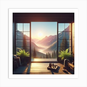 Sunrise From A Window Art Print