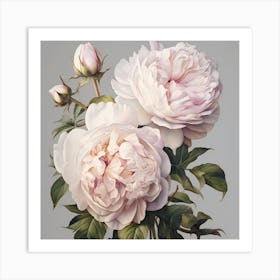 Aidyrose Delicate Botanical Painting Of White Peonies High Reso Fe656954 Cfb5 4c28 Bccf 9e9d2459edea 050445 Art Print