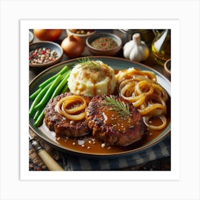 Gravy And Meat On A Plate Art Print