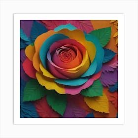 Rainbow Rose 1 Art Print