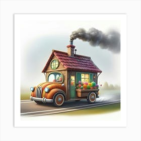 A Image Of A House Design As A Car 3 Art Print