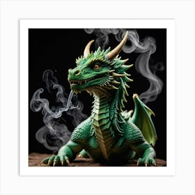 Dragon Smoking Art Print