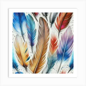 Ornate bird feathers 2 Art Print