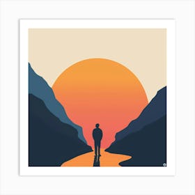 Sunset In The Mountains 1 Art Print