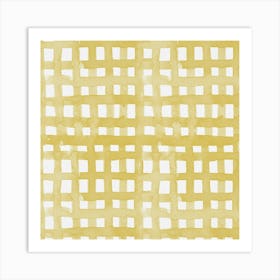 Watercolor Pastel Yellow Grid Art Print