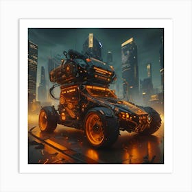 Pumpkin Car (Cyberpunk37) Art Print