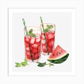 Watermelon Cocktail 25 Art Print