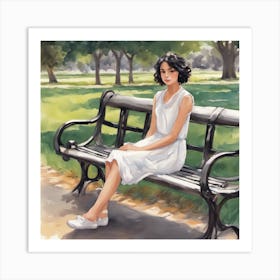 765704 The Drawing Depicts A Beautiful Girl With Short Bl Xl 1024 V1 0 Art Print