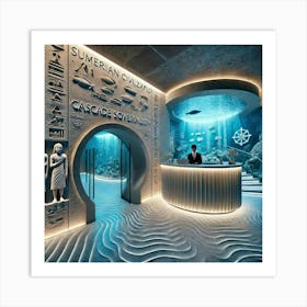 The Entrance & Reception Area Of A Unique Submarin Art Print