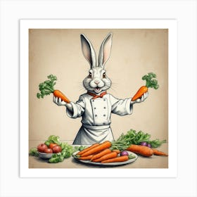 Chef Bunny 9 Art Print