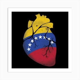 Venezuela Heart Flag Art Print