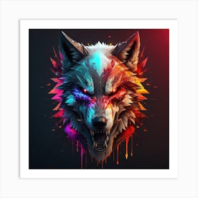 abstract wolf 1 Art Print