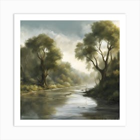 River With Trees Art Print