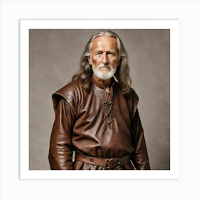 Old Man In Leather Art Print