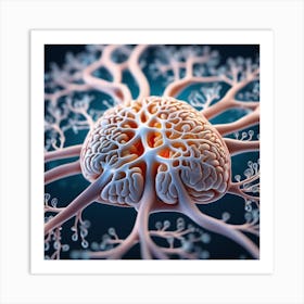 Brain - 3d Illustration 6 Art Print