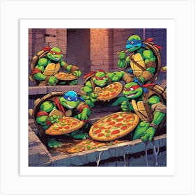 Teenage Mutant Ninja Turtles Pizza Art Print